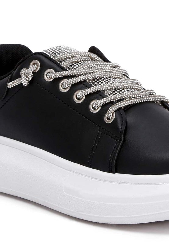 Jaxen Rhinestones Lace Up Sneakers