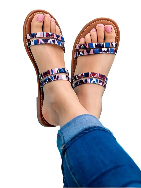 Strappy Aztec print sandal