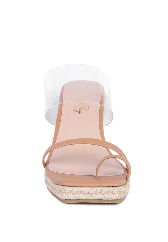 Clear Path Toe Ring Espadrilles Wedge Sandals