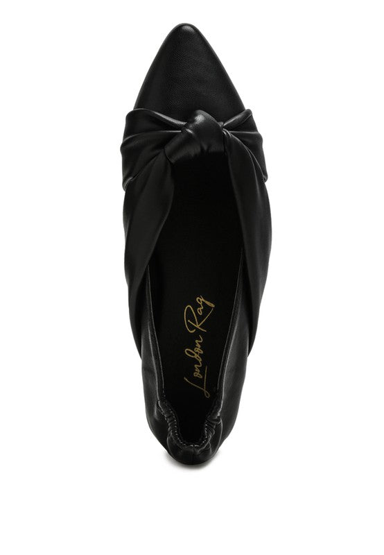 Norma Knot Detail Elasticated Ballet Flats