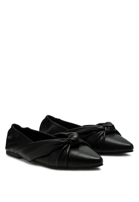 Norma Knot Detail Elasticated Ballet Flats