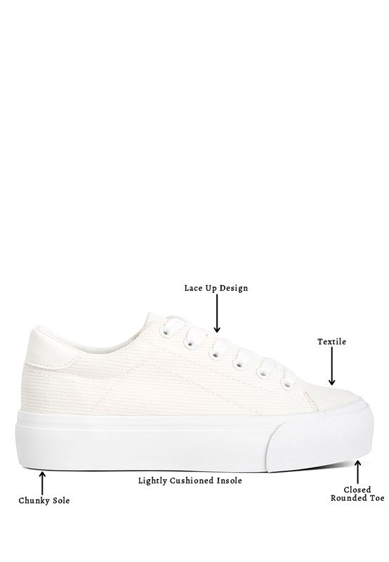 Hyra Solid Flatform Canvas Sneakers