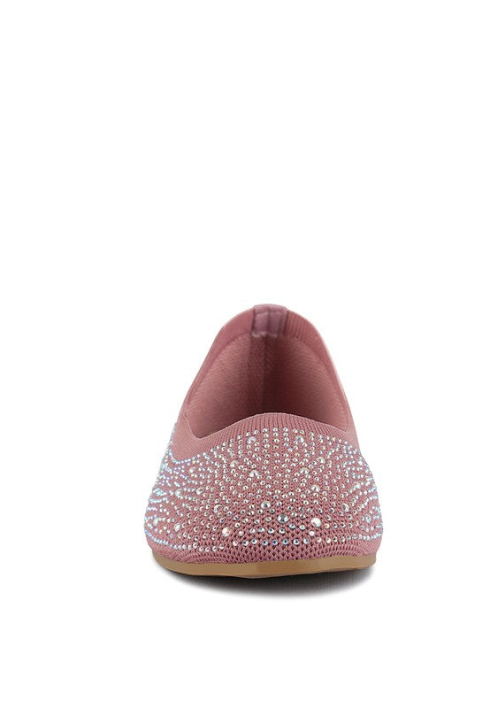 Splash Rhinestones Embellished Ballet Flats