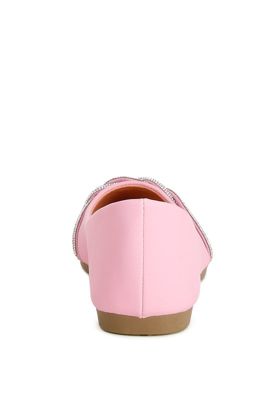 Playasu Rhinestone Faux Leather Ballerinas