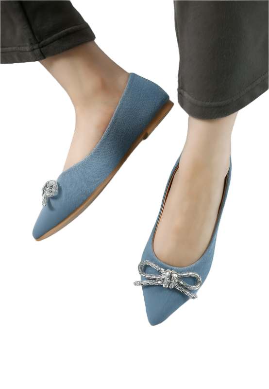 Ellerby Embellished Bow Detail Ballet Flats