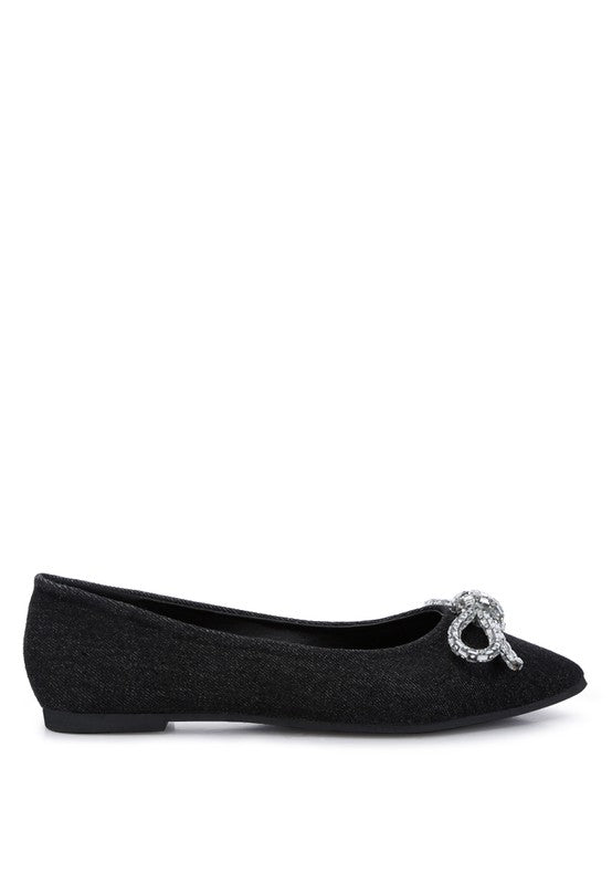 Ellerby Embellished Bow Detail Ballet Flats