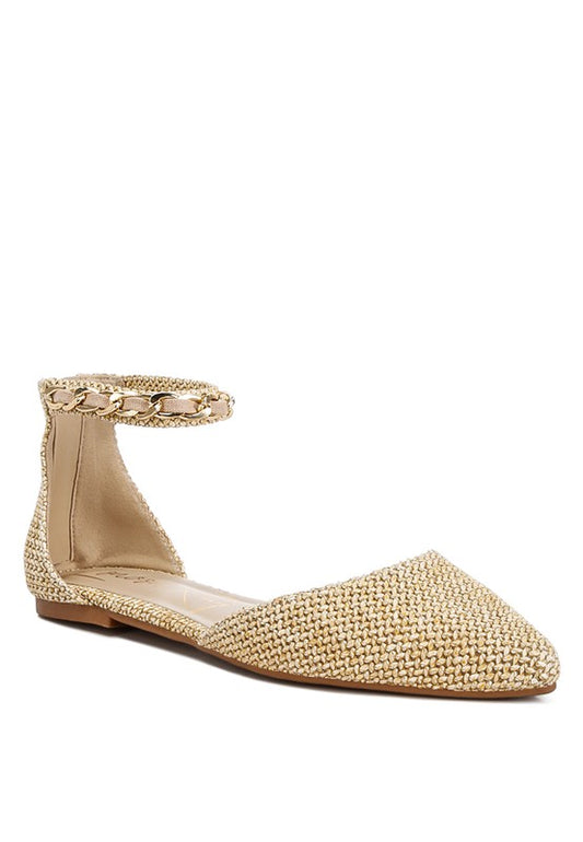 Buqisi Chain Embellished Flat Sandals